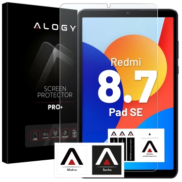 Etui do Redmi Pad SE 8.7" Przezroczyste, Ochronne, Hybrydowe, Wzmocnione Narożniki, Smukłe i Lekkie, Alogy FlexiShield™ + SZKŁO HARTOWANE