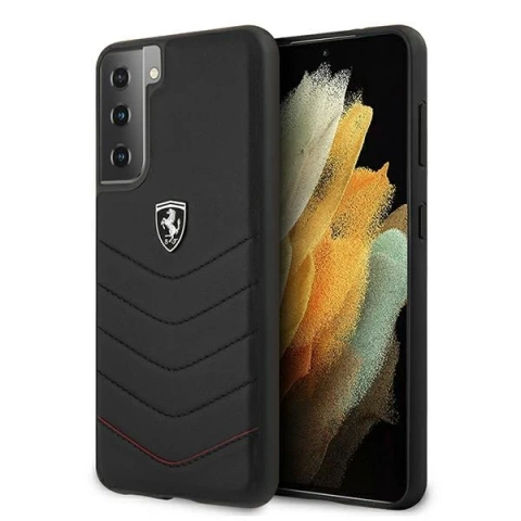 Etui na telefon Ferrari Hardcase do Samsung Galaxy S21 Plus czarny/black hardcase Off Track Quilted