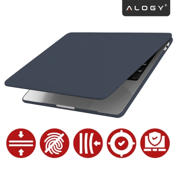 Etui do Apple MacBook Air 13 / 13.3" 2018–2021 (M1 A2337/A2179/A1932) – elastyczna, matowa obudowa ochronna, lekka i odporna – Alogy AirGuard™ Granatowy