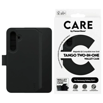 Hülle für Samsung Galaxy S24 CARE von PanzerGlass Feature Tango Wallet 2in1 Schwarz