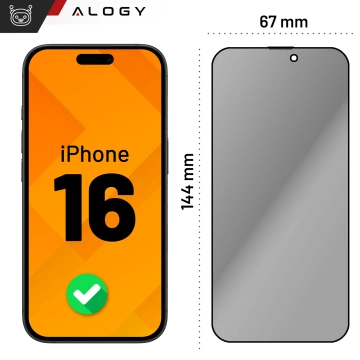 EasyShield™️ Privacy-Displayschutzfolie aus gehärtetem Glas für Apple iPhone 16 (9H) mit Montagerahmen
