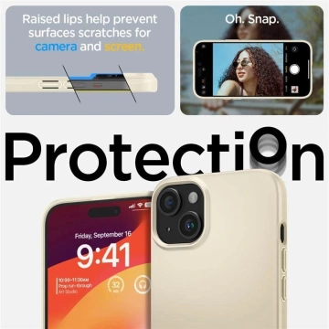Etui Spigen Thin Fit do Apple iPhone 15 Plus - beżowe
