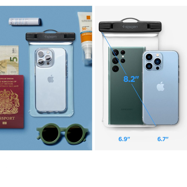 Uniwersalne etui wodoodporne na telefon 6.9 Spigen A601 IPX8 Crystal Clear