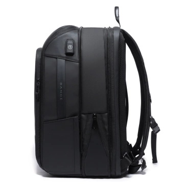 Bange wasserdichter Rucksack für 15,6-Zoll-Laptop, Stadtreisender, 45 x 30 x 16 cm, für Arbeit, Flugzeug, Herren, Damen, mit USB-Anschluss Schwarz