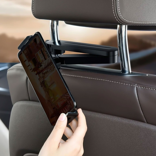 Uchwyt samochodowy na telefon tablet na zagłówek auta Car Holder regulowany 4.7-8" Czarny