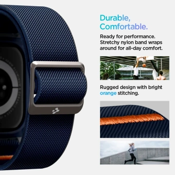 Armband für APPLE WATCH 10 (46MM) MARINEBLAU SPIGEN LITE FIT PRO