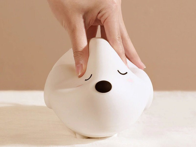 Baseus Nocna lampka dla dziecka silikonowa LED w kształcie pieska Biała