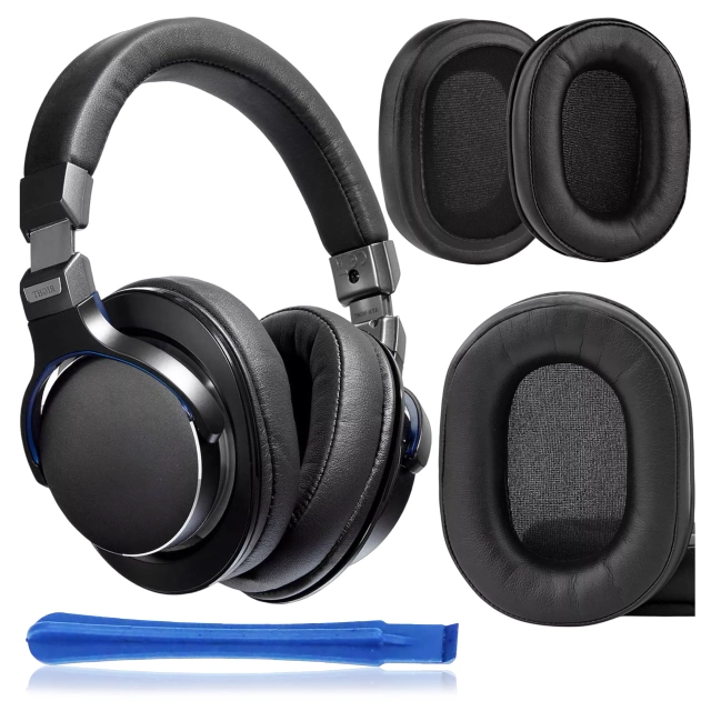 Nauszniki 2x wymienne pady gąbki do słuchawek do AUDIO-TECHNICA ATH-MSR7 ATH-M50x Czarne + urządzenie do demontażu