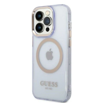 Etui Guess GUHMP14XHTCMU iPhone 14 Pro Max 6,7" lila/lila Hartschalenetui Gold Outline Translucent MagSafe