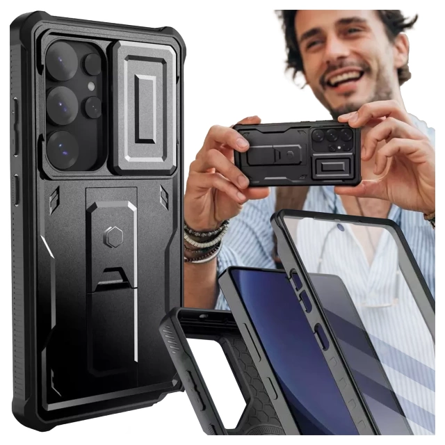 Etui do Samsung Galaxy S25 Ultra obudowa ochronna Tech-Protect Kevlar Cam+ Black