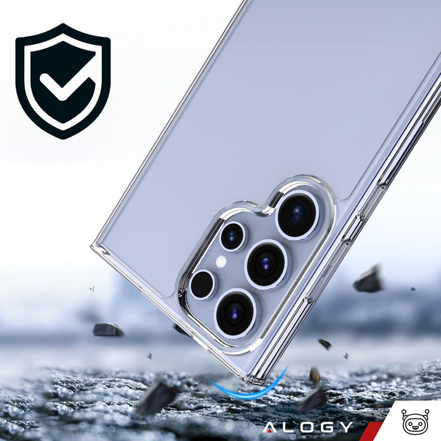 Etui do Samsung Galaxy S24 Ultra obudowa plecki futerał Hybrid Clear Case Alogy Przezroczyste + Szkło