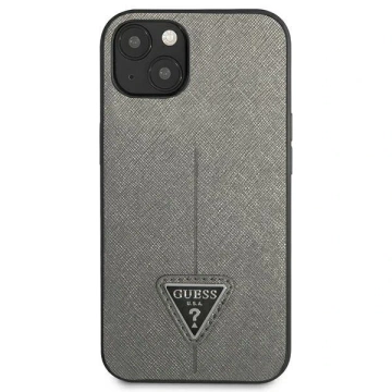 Etui Guess GUHCP14SPSATLG do Apple iPhone 14 6,1" srebrny/silver hardcase SaffianoTriangle Logo