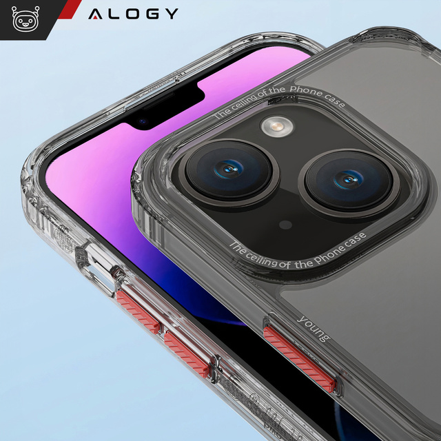 Etui na telefon Alogy Protective Case obudowa ochronna do Apple iPhone 14 Plus Czarno-przezroczyste + Szkło