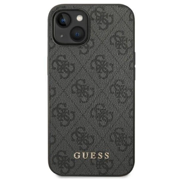 Etui na telefon Guess do iPhone 14 6,1" szary/grey hard case 4G Metal Gold Logo