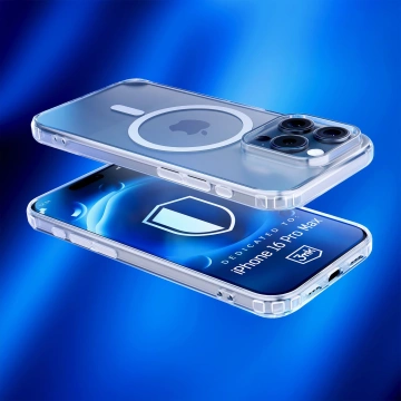 Hülle für Apple iPhone 16 Pro Max für MagSafe 3mk MagCase verstärktes Gehäuse gepanzerte transparente Rückseite