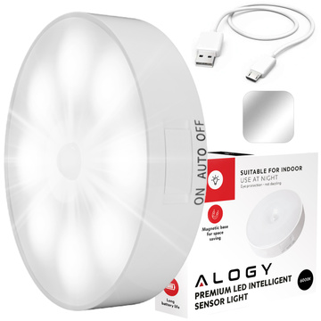 Lampe LED-Bewegungssensor Dämmerung Nachtlampe Alogy Sensor Light Kabellose Möbelbeleuchtung Weißes Licht 6000k