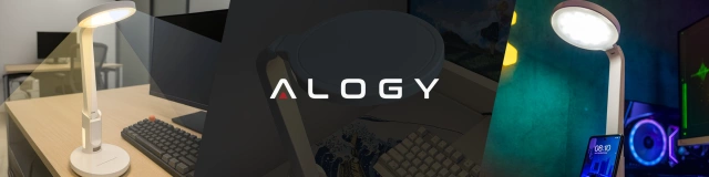 Lampka biurkowa nocna LED – akumulator 6000 mAh, regulacja światła i trybów, miejsce na telefon, stabilna, idealna do nauki i pracy – Alogy MultiStand™ Biała