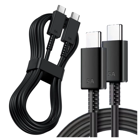 USB-C-Kabel 5A 1,8 m Original Samsung EP-DX510, Schnelllade-, Ladegerät- und Datenübertragungskabel, Schwarz