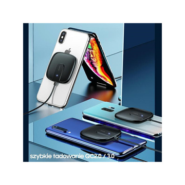 USAMS Ładowarka indukcyjna US-CD159 magnetic W1 15W Extra-thin iPhone 12 series czarny/black CD159DZ01