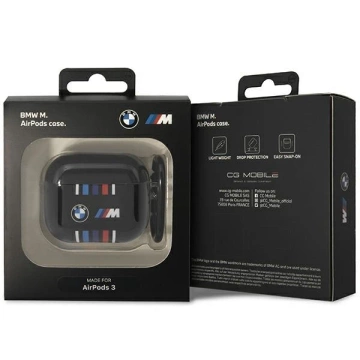 Case BMW BMA322SWTK für AirPods 3 Gen Cover Schwarz/Schwarz Mehrere Farbige Linien