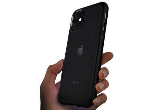 Spigen Ultra Hybrid Hülle für Apple iPhone 11 Aloga aus mattschwarzem Glas