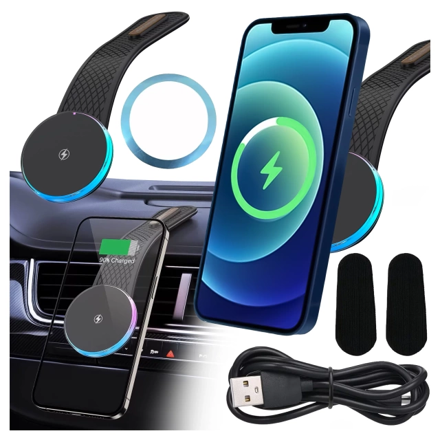 Uchwyt samochodowy Alogy Car Holder do MagSafe z ładowaniem indukcyjnym 2w1 15W Czarny