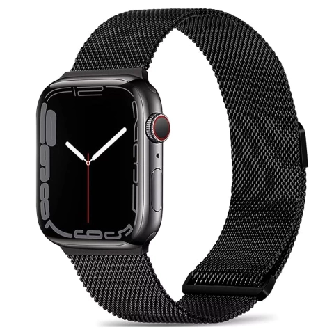 Alogy Stahlarmband für Apple Watch 42/44/45/49 mm Edelstahl Schwarz