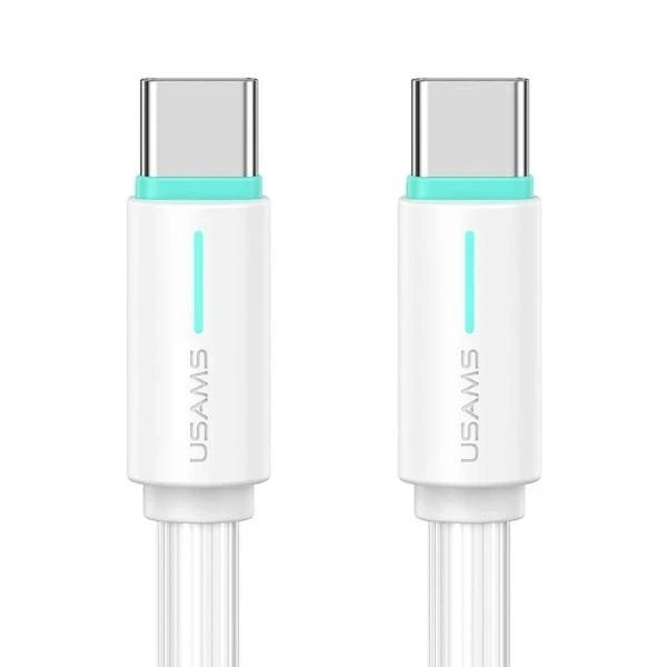 USAMS SJ734 USB-C-auf-USB-C-Kabel 1 m, 60 W, weiß, YU-Serie, langlebig und schnell