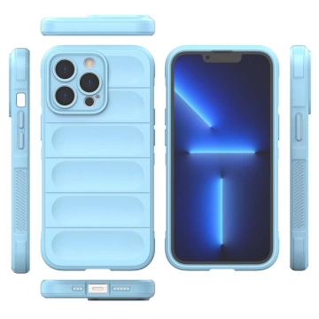Magic Shield Case Hülle für iPhone 13 Pro Max flexible Panzerhülle hellblau