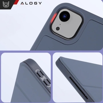 Etui ochronne z rysikiem do Apple iPad Air 13" 2024/2025, iPad Pro 12.9" 2018-2022 obudowa na tablet Fioletowe + Szkło