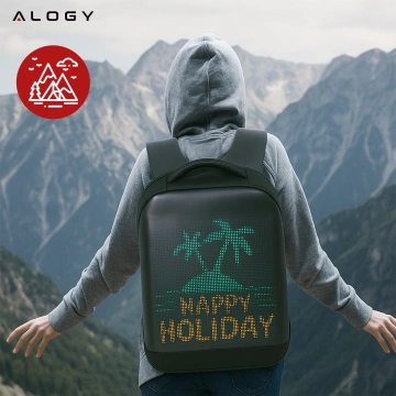 Plecak z oświetleniem LED RGB Alogy PixelBag™ Piksele bluetooth led telefon komórkowy sterowana aplikacją pixel Czarny