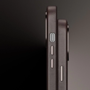 Dux Ducis Naples Hülle für iPhone 14 Plus Lederhülle (MagSafe kompatibel) dunkelbraun
