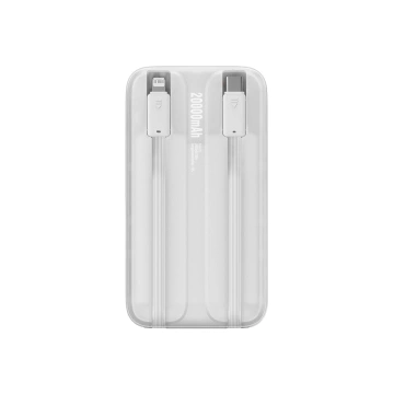 Baseus Comet Series Powerbank mit Display 20000 mAh 22,5 W – weißes USB-A/USB-C-Kabel