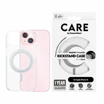 Etui do iPhone 15 CARE von PanzerGlass Kickstand MagSafe Silver
