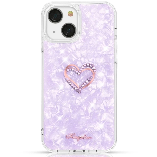 Kingxbar Epoxy Series etui z Kryształami Swarovskiego iPhone 13 fioletowy
