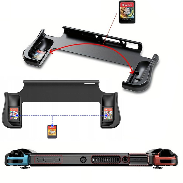 Etui do Nintendo Switch OLED obudowa case pokrowiec grip wzmocniony Alogy Czarne + Szkło