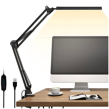 Alogy LED-Schreibtischlampe Dreslarska USB mit einem verstellbaren langen Arm für die Schreibtischplatte Schwarz