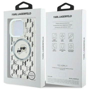 Karl Lagerfeld Hülle für iPhone 16 Pro Max 6,9" Transparent MagSafe IML Monogramm Karl