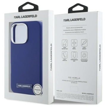 Karl Lagerfeld Hülle für iPhone 16 Pro Max 6,9" Blau MagSafe Hardcase FW Metallplatte