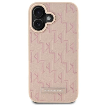 Karl Lagerfeld Hülle für iPhone 16 6,1" Pink Magsafe Hardcase Hot Stamp