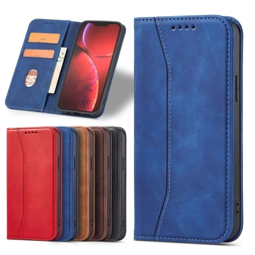 Magnet Fancy Case Case für iPhone 13 Pro Max Tasche Kartenetui Kartenhalter Blau