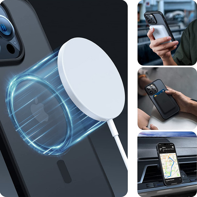 Etui ochronne Magmat MagSafe obudowa na telefon do Apple iPhone 14 Pro Matte Black + Szkło