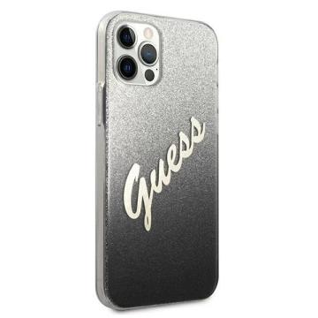 Guess GUHCP12LPCUGLSBK iPhone 12 Pro Max 6,7" Czarny/Black Hardcase Glitter Gradient Script