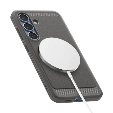 Hülle für Samsung Galaxy S25 Marmorgrau Spigen Rugged Armor Mag MagSafe