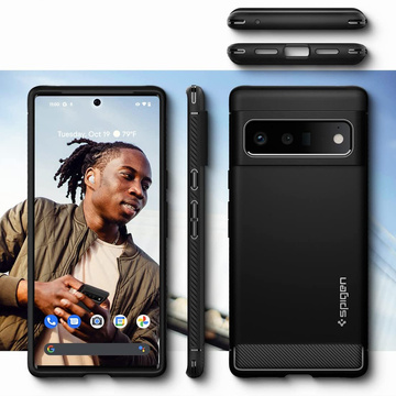 Spigen Rugged Armor Hülle für Google Pixel 6 Pro Mattschwarz