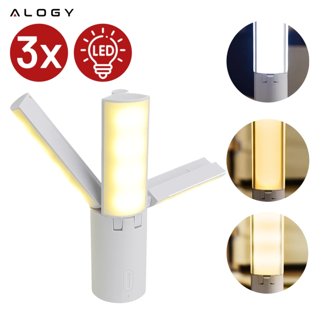 Lampa Zewnętrzna LED z Haczykiem 4000mAh 12h, Przenośna, Energooszczędna, Ogrodowa, Kempingowa i Domowa Alogy OutdoorLamp™ – Biała
