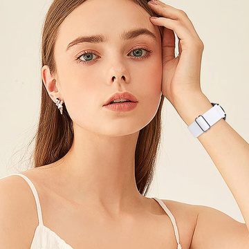 Pasek elastyczny Uniwersalny nylonowy Alogy Nylon opaska do zegarka Smartwatcha 22mm Biały