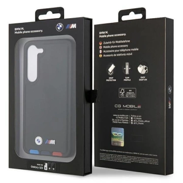 BMW Hülle für Samsung Galaxy S23 Leder Stamp Tricolor schwarz