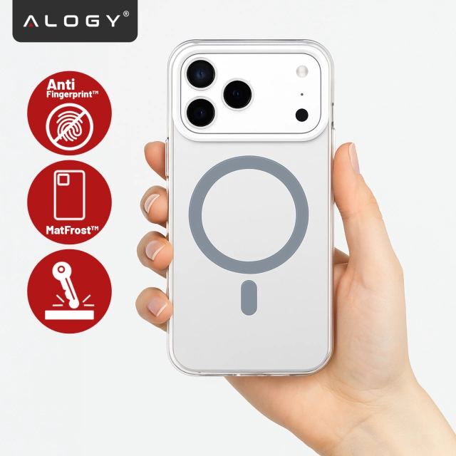 Etui do Apple iPhone 17 Pro – matowa obudowa do MagSafe z ochroną obiektywu, smukłe i odporne na zarysowania, idealne dopasowanie – Alogy Skinny MatteCase™ Białe + 2x Szkło Hartowane