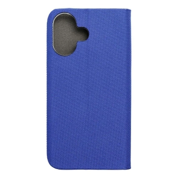 SENSITIVE Book Case für iPhone 16 Blau mit 360-Grad-Ständer
